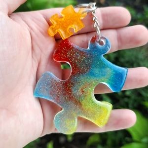 5/25$ Resin Autism Puzzle Keychain